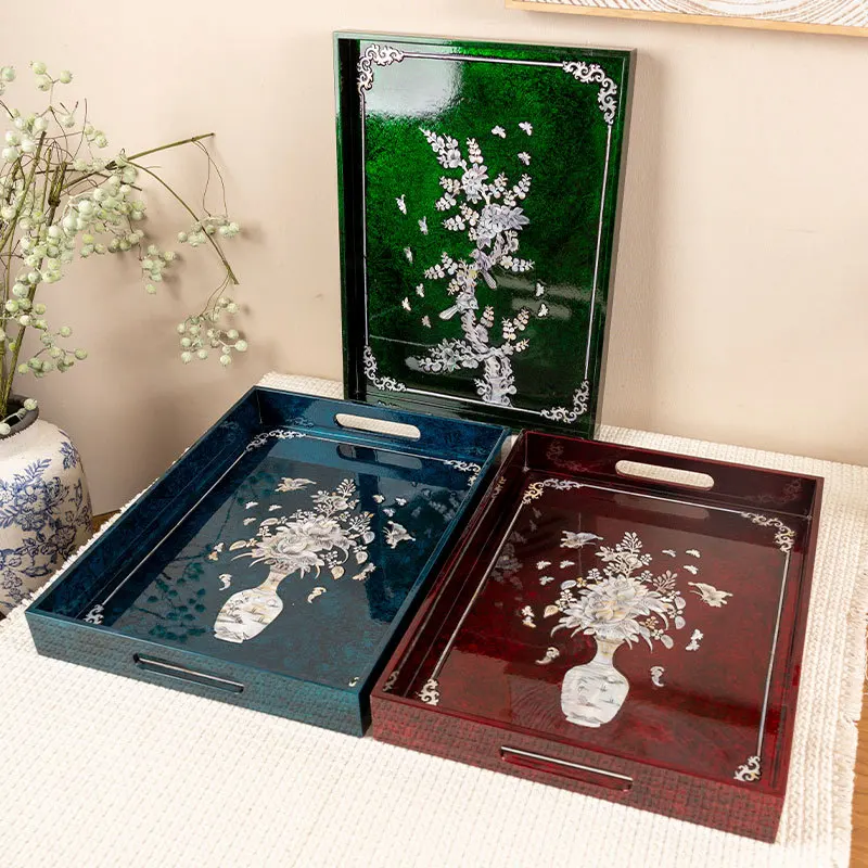 Living room coffee table shell decorative fruit  high-end light luxury tea  household storage tray storage jewelry