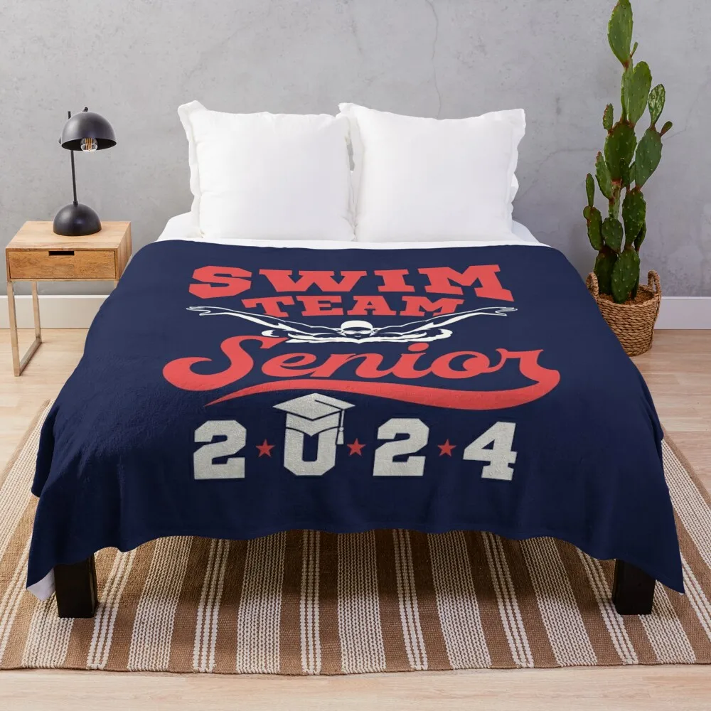 

Swim Team Senior 2024 Graduating Class Throw Blanket For Decorative Sofa Polar Luxury Brand Extra Large Throw Blankets