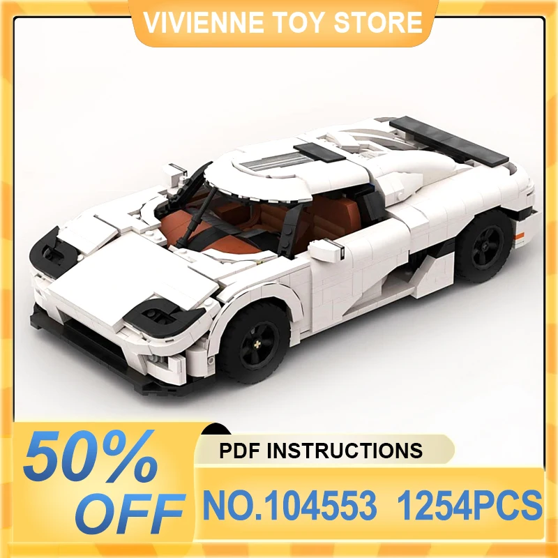 MOC- 104553   Técnico super esportes carro de construção compatível 10295 velocidade veículo blocos tijolos brinquedos educativos presente natal crianças