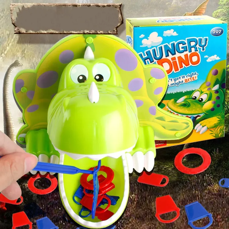 Puzzle Dinosaur Dinner Game Trick Feeding Dinosaur Tabletop Board Game Parent-Youngsters Interactive Toy Birthday Gift
