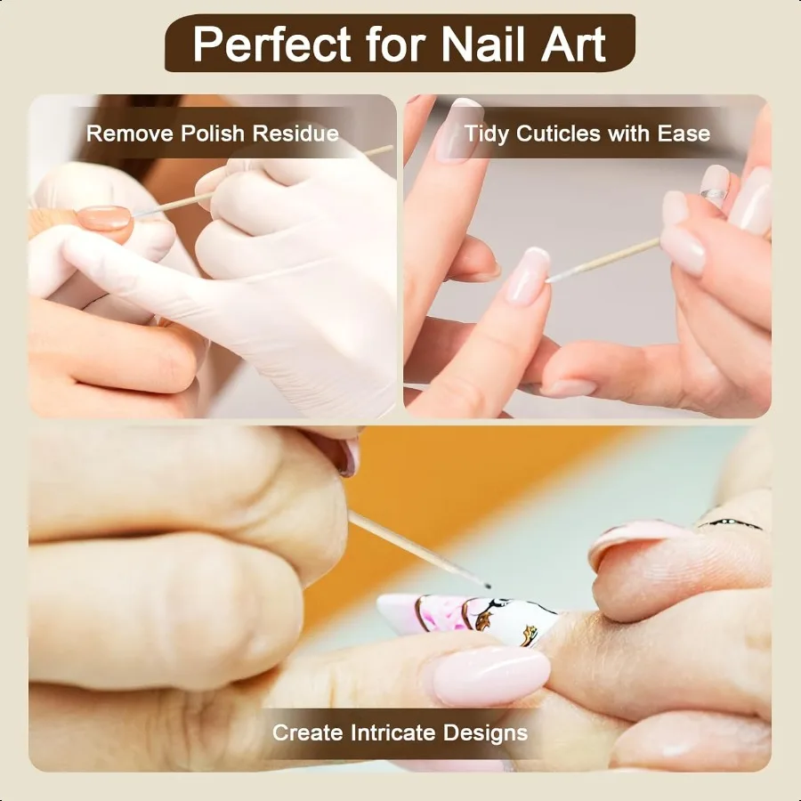 สำลีไมโครเบลดดิ้ง 200 ชิ้น สำลีปลายแหลมพร้อมด้ามไม้ไผ่ สำหรับแต่งหน้า ทาเล็บ แต่งรอยสัก งานฝีมือ และงานแต่งแต้มแต้ม