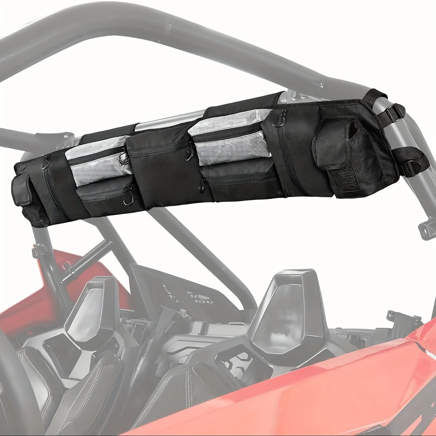 UTV Roll Cage Organizer Case Cargo Rear Storage Bag for Most Full Size UTVs for Polaris Yamaha Kawasaki