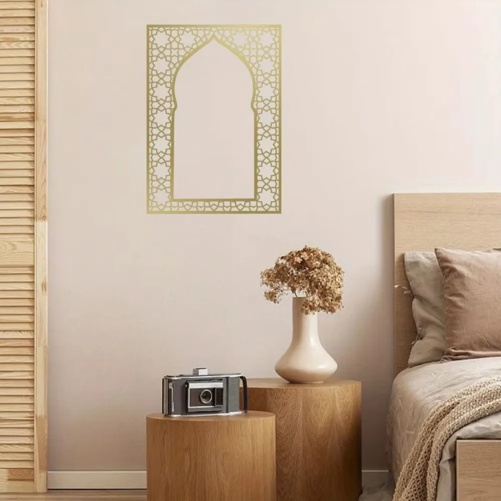 Colgador de pared de Metal para decoración del hogar, Arte islámico con Panel de diseño árabe, 1 unidad