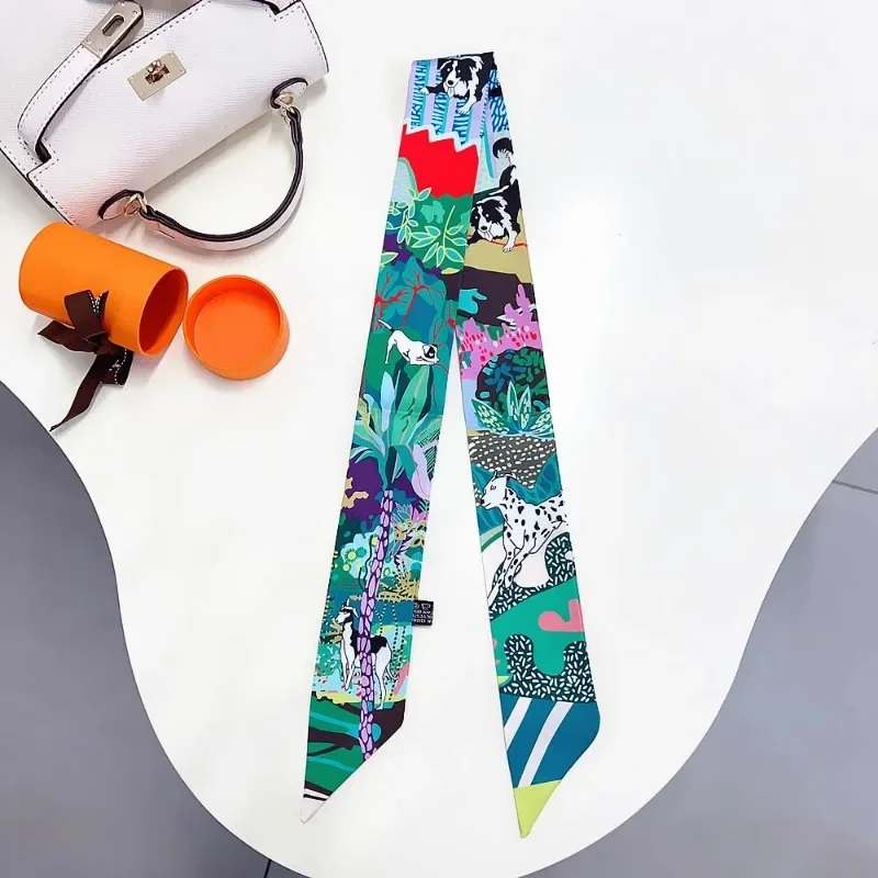 New Jungle Animal Freedom Dog Scarf Women\'s Advanced Fashion Versatile Binding Bag Temperament Decoration Hair Ban