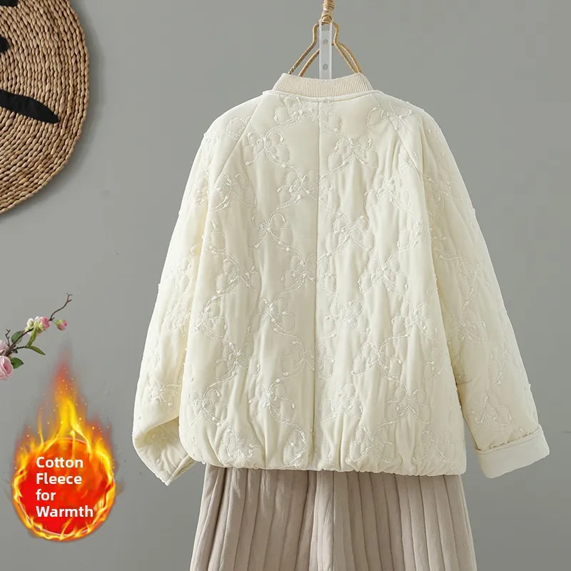 Thiened Heavy Work Velvet Cotton Jaet Winter New Sle Warmth Sve Rope Design Valley damesjas met enkele knop