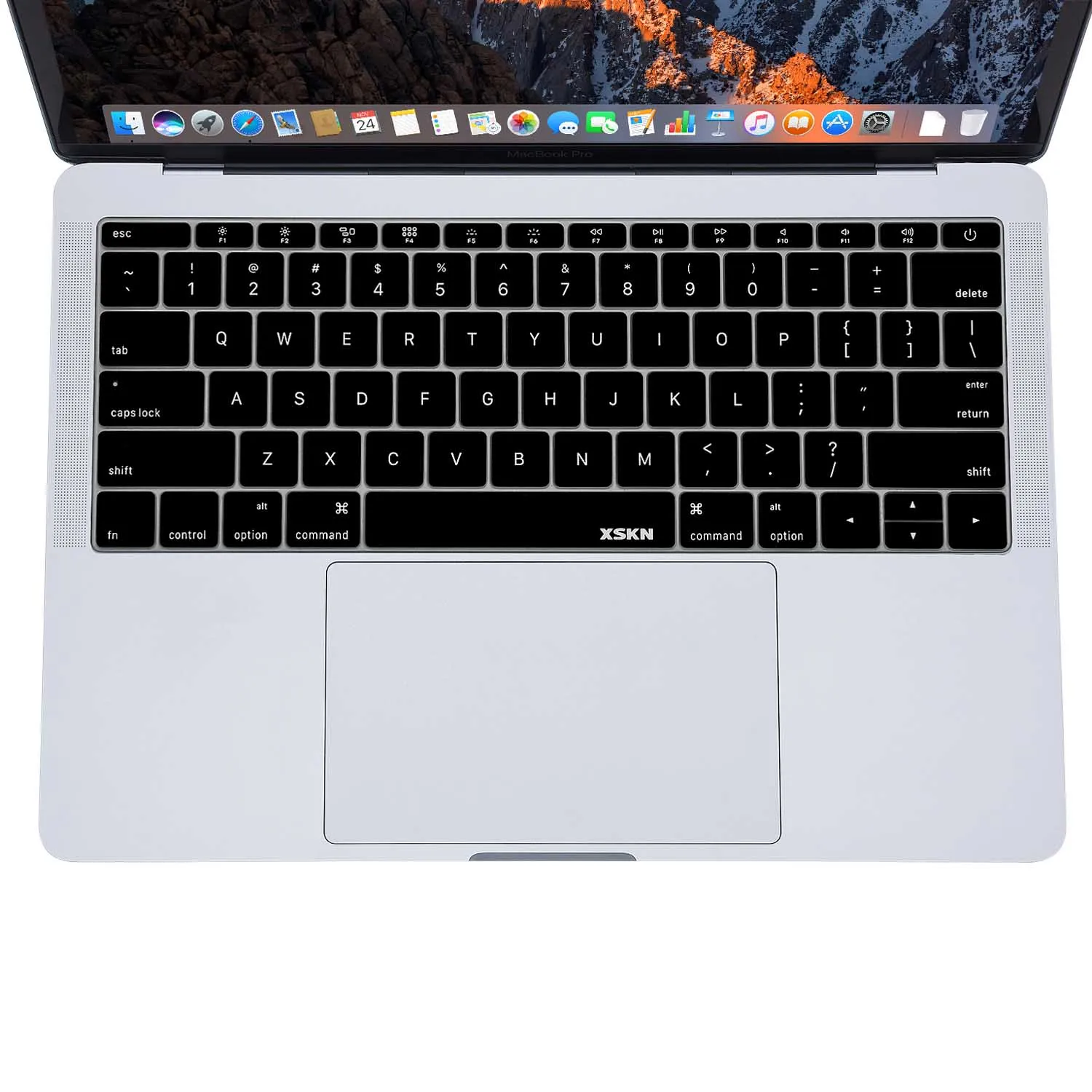 XSKN English Language Black Silicone Keyboard Cover Skin Protector for Macbook Pro 13.3 Inch MacBook 12 Inch US Layout