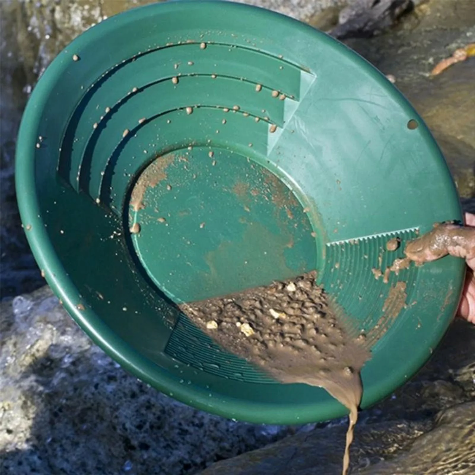 

For Sand Gold Washing Prospecting Mining Equipment Hand Crank Gold Panning Pan Small Portable Plastic Gold Wash Tool