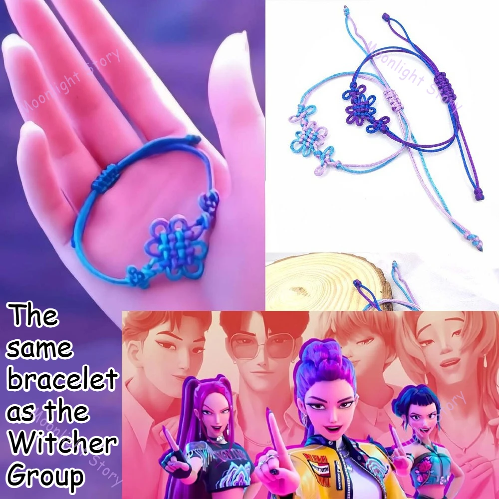 K البوب شيطان الصيادين سوار أنيمي ميرش شيطان هانت فرقة مطابقة عقدة اليدوية قلادة الأزواج اكسسوارات هدايا للديكور