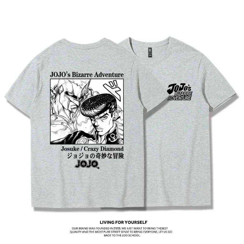 Fashion Jojo Bizarre Adventure T Shirt Men Women Short Sleeve Vaporwave Aesthetic Jotaro T-shirt Cotton Kujo Manga Tee Clothing