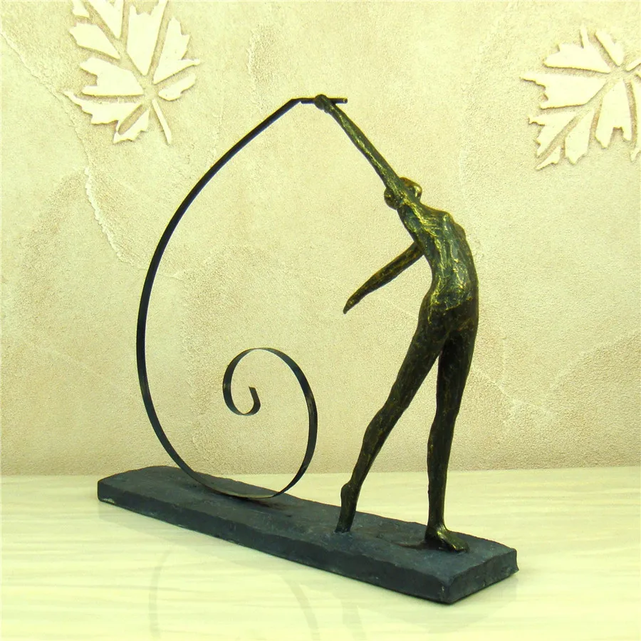 Imagem -02 - Ginástica Figura Escultura Menina Resina Abstrata Calisthenics Estátua Esporte Prêmio Decoração Arte e Artesanato Ferro Acessórios Ornamento