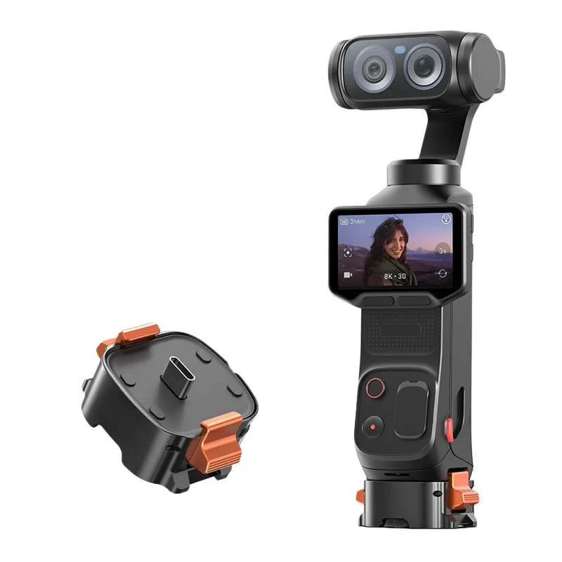 Support de caméra à chargement magnétique pour Insta360 Luna Ultra, adaptateur d'extension à dégagement rapide pour connexion à double mâchoire et filetage de 1/4 pouce