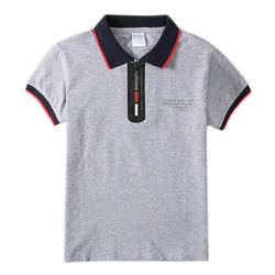 Boys T-shirt Summer Teenager Tops Short Sleeve Children Clothing Cotton Turn-down Collar Fashion Kids Tees baby Girls T-shirts