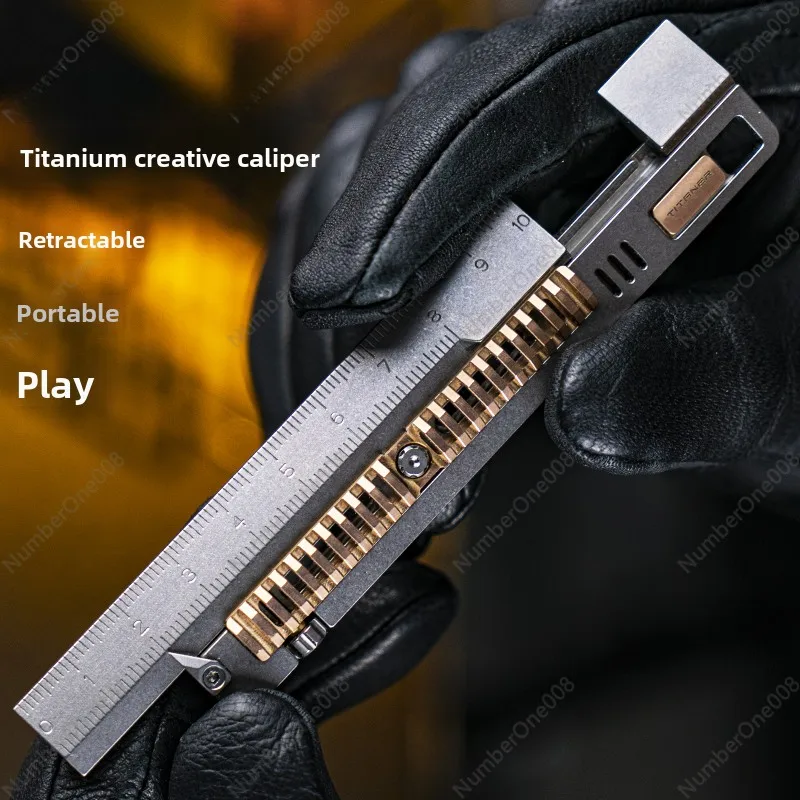 Beidou as titanium alloy ruler multi-functional creative caliper metal edc toy mini wrench tool