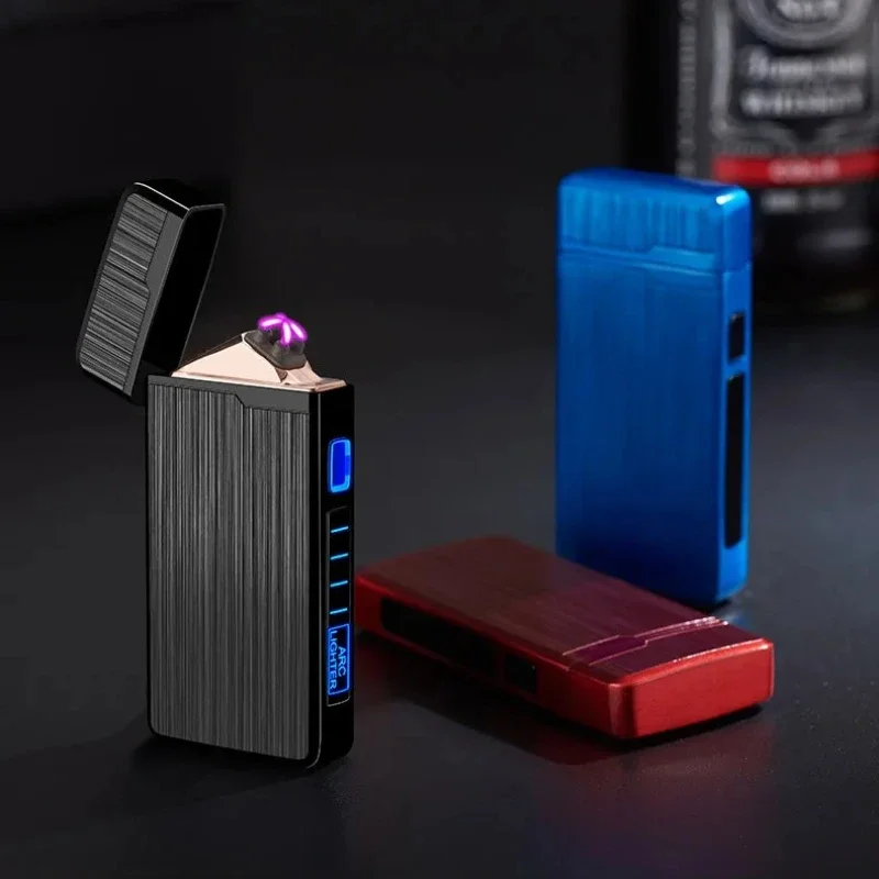 

Плазменная двойная ARC сенсорная зажигалка, двойная дуговая импульсная USB перезаряжаемая ветрозащитная беспламенная зажигалка подарок для мужчин