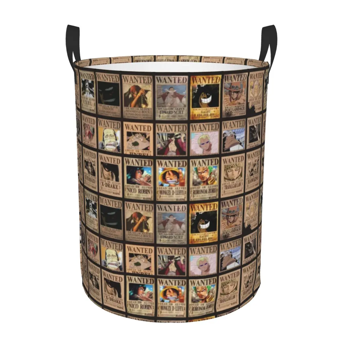 Customized Mugiwara One Piece Laundry Basket Collapsible Classic Pirates Manga Clothes Hamper for Nursery Kids Toys Storage Bin
