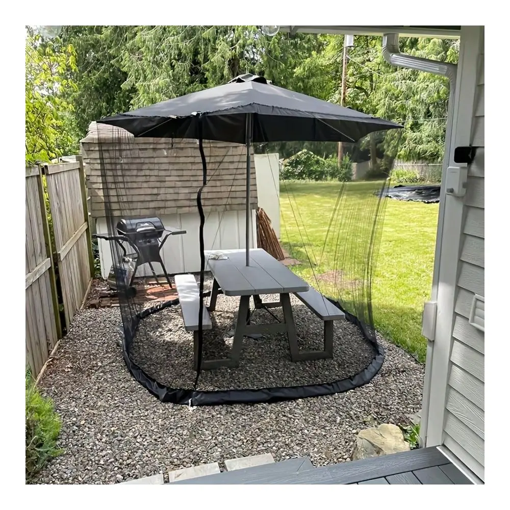 

Tent With Mosquito Net Black Mesh Privacy Screen, Durable Polyester Fabric, Portable Mosquito Shelter For Camping, Picnics, Bac