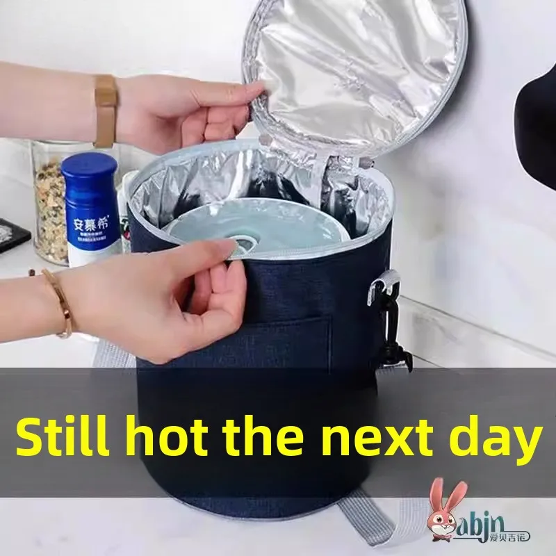 thickened-aluminum-foil-round-insulated-lunch-box-bag-handbag-food-container-cover-long-lasting-thermal-outer-coat-with-bento