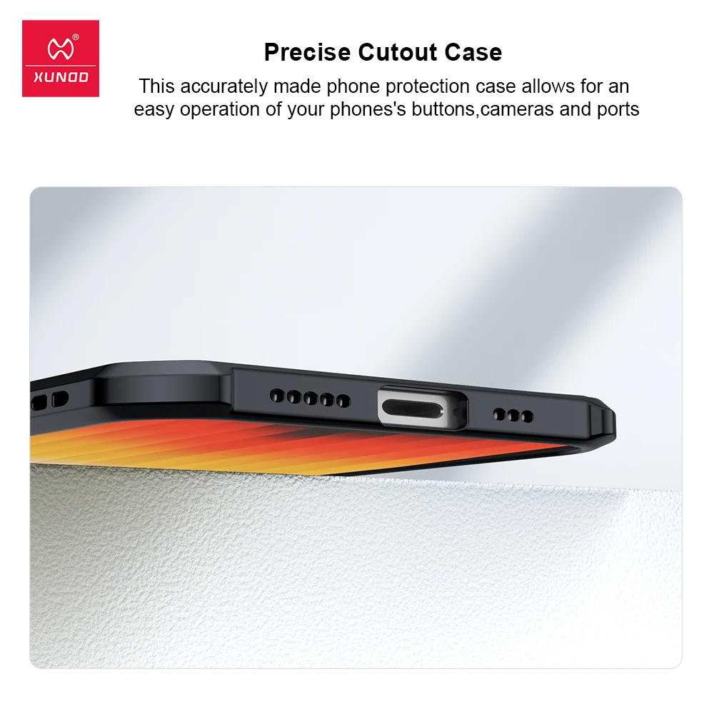 Etui Xundd do iPhone 17e 16e, odporne na wstrząsy z poduszkami powietrznymi, ochronne etui PC+TPU, odporne na żółknięcie i odciski palców. — zdjęcie produktu 5