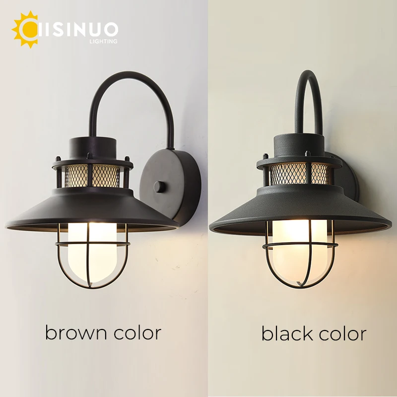 Vintage Outdoor Wall Light Weather-Resistant Rustproof Sconce Classic Farmhouse Design Garden Lighting for Patio Balcony Terrace