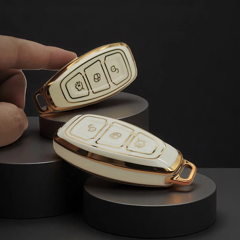 جديد بولي TPU سيارة عن بعد مفتاح ذكي غطاء قذيفة لفورد فييستا التركيز 3 4 مونديو Ecosport كوغا التركيز ST حامي فوب اكسسوارات #1