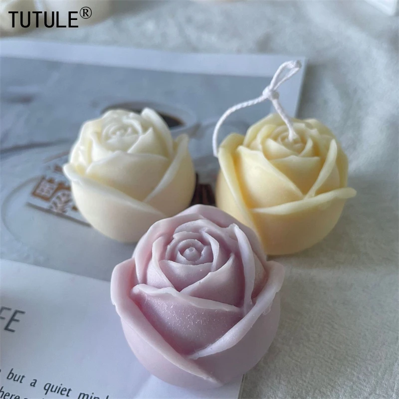 3D three-dimensional to be released rose silicone mold diy cake chocolate baking tools valentine\'s day rose candle silicone mold