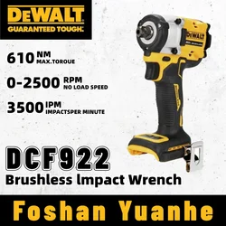 DEWALT-Chave de Impacto Sem Fio com Bigorna de Detent Pin, Ferramentas Elétricas de Lítio, 1 in, 2in, Brushless, 20V, 3550IPM, 406NM, Apenas Corpo, DCF922