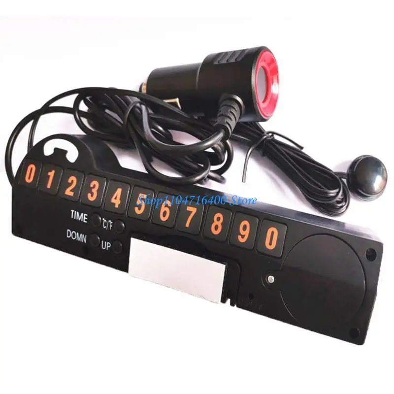 

y1gd Thermometer 12V Meter Alarm Backlight Temporary Parking Decoration