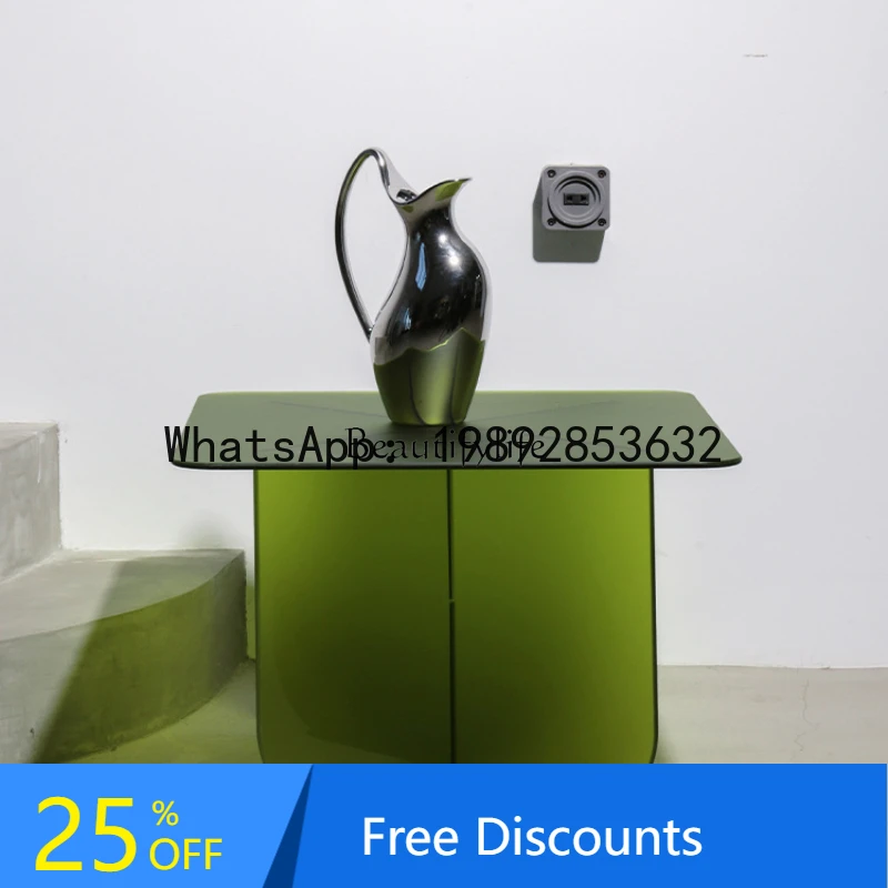 

LL Light luxury living room modern simple wrought iron creative corner few Nordic bedside small coffee table