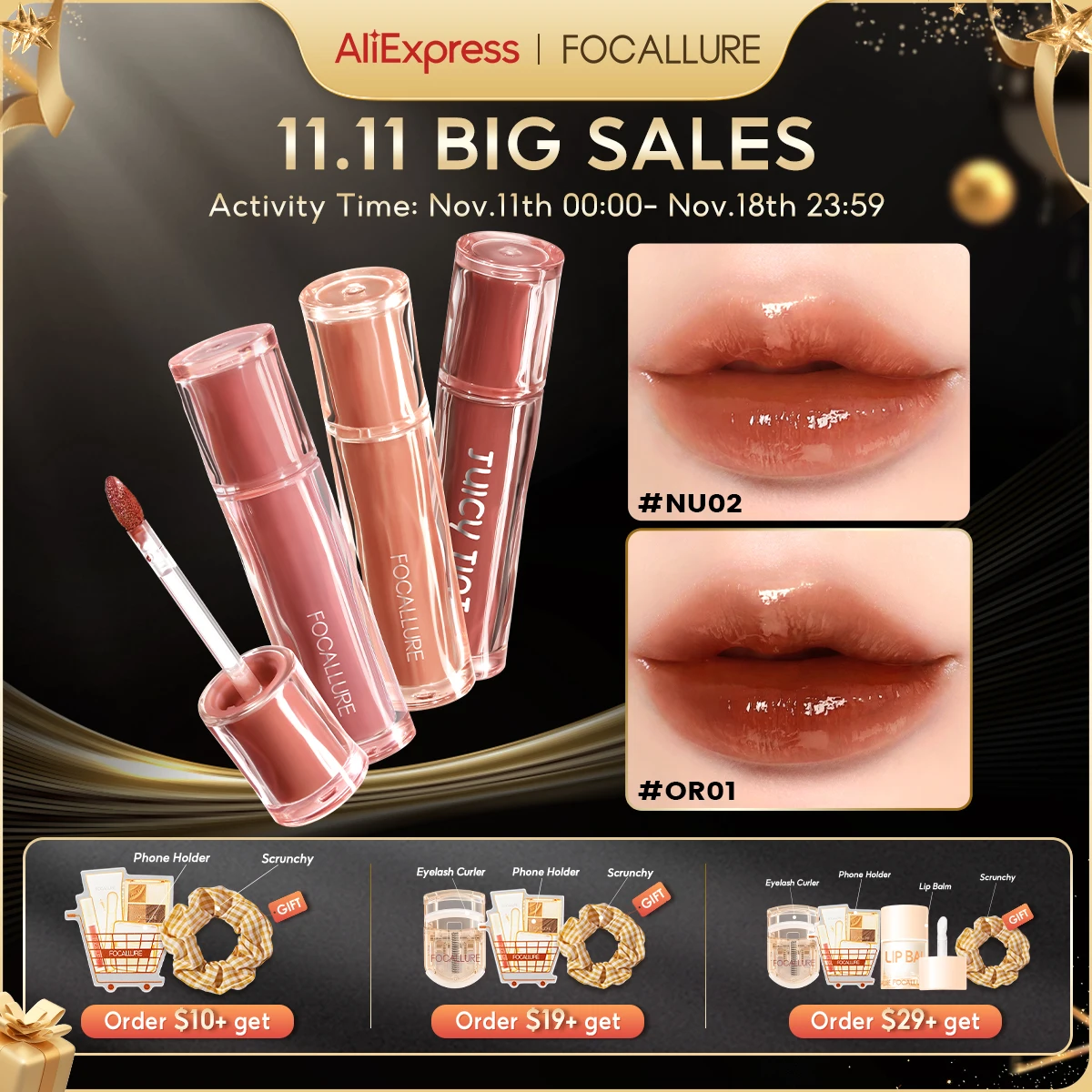 FOCALLURE Jelly Mirror Liquid Lipstick Non-stick Cup Moisturizing Lip Gloss Long Lasting Sexy Water Glossy Lip Tint Makeup