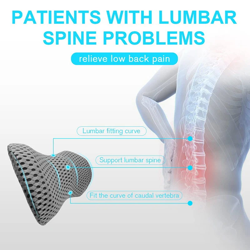 Oddychająca bawełna z pamięcią kształtu fizjoterapia poduszka lędźwiowa poduszka w talii fotelik samochodowy poduszka podtrzymująca ból pleców łóżko