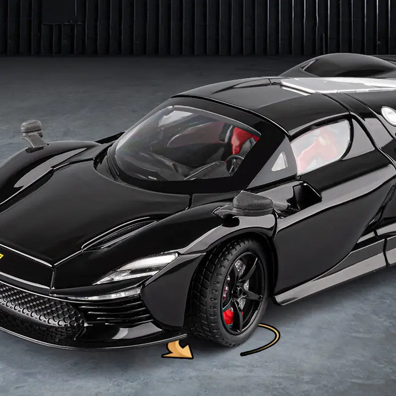 1:24 SP3 Daytona Alloy Sports Car Model Diecasts Metal Racing Super Vehicles Car Model Simulation Sound Light Childrens Toy Gift view 5