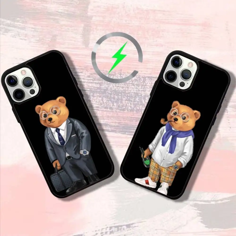 

B-Barons F-Filou Bear Phone Case For iPhone 17,16,15,14,13,12,11,Pro,Max,Plus,Mini,SE4,E Magnetic Magsafe Wireless Charging