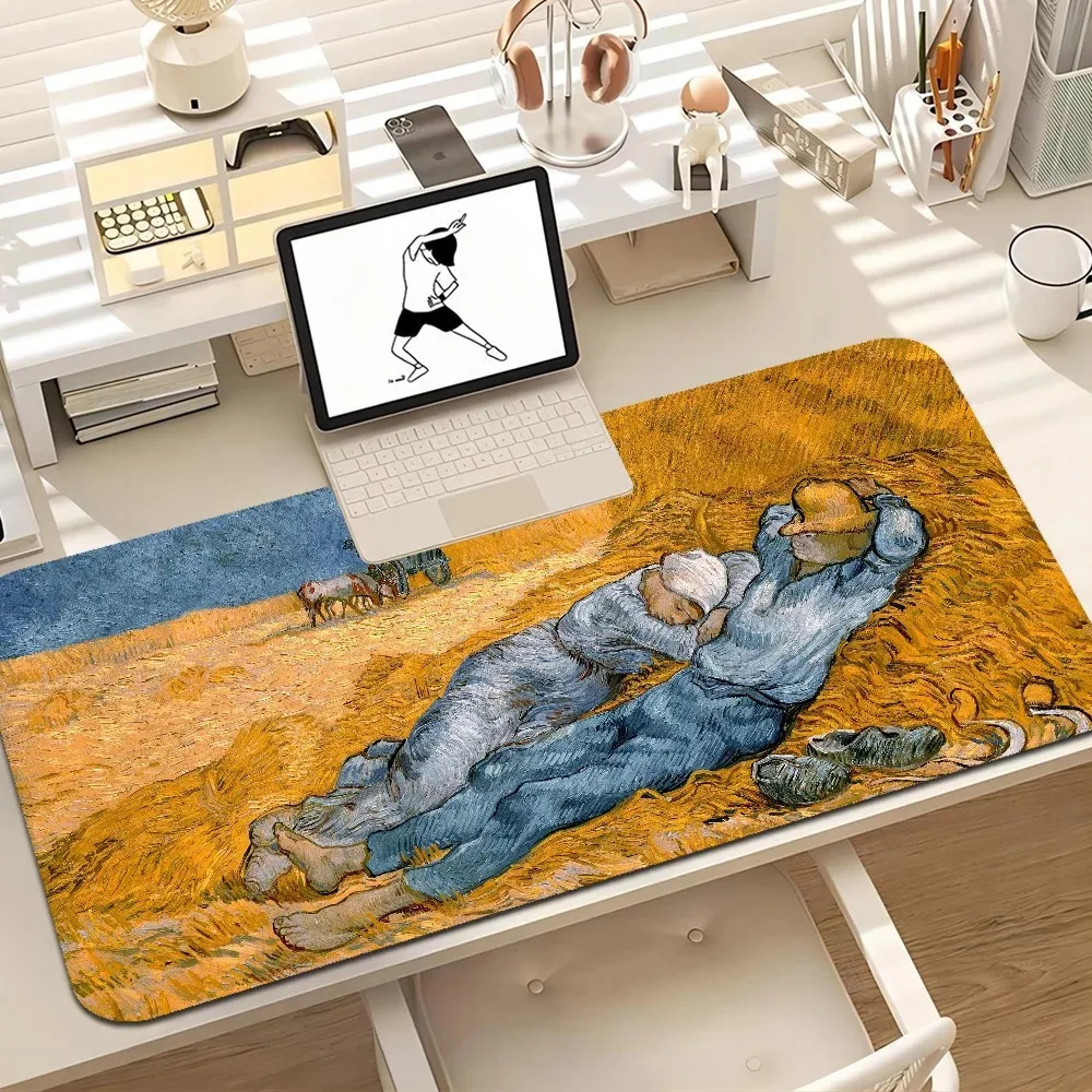 Van Gogh Rubber abstract Mouse Pad XXL Keyboard Table Mat Students Gamer Desktop Mausepad Gaming Non-Slip Cushion Multiple Sizes