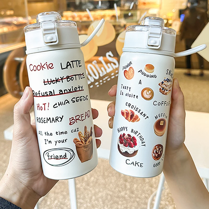 

Kawaii Cake Thermal Water Bottle Tumbler Cute Stainless Steel Flask Thermos With Filter For Coffee Tea Kawaii Cups Gift 530ml