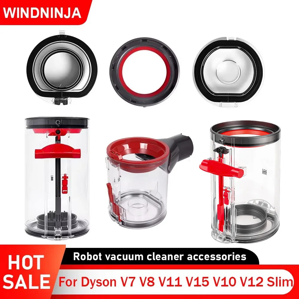Pojemnik na kurz do odkurzaczy Dyson V7 V8 V11 V15 V10 V12Slim, akcesorium, pojemnik na kurz, zbiornik na kurz, pierścień uszczelniający i podstawa pokrywy.