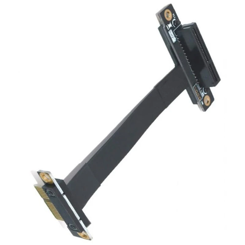 PCI Express 4X To 1X Extension Cable 8Gbps PCI-E 1X To 4X Riser Extender Dual Vertical 90 Degrees Ribbon Cable