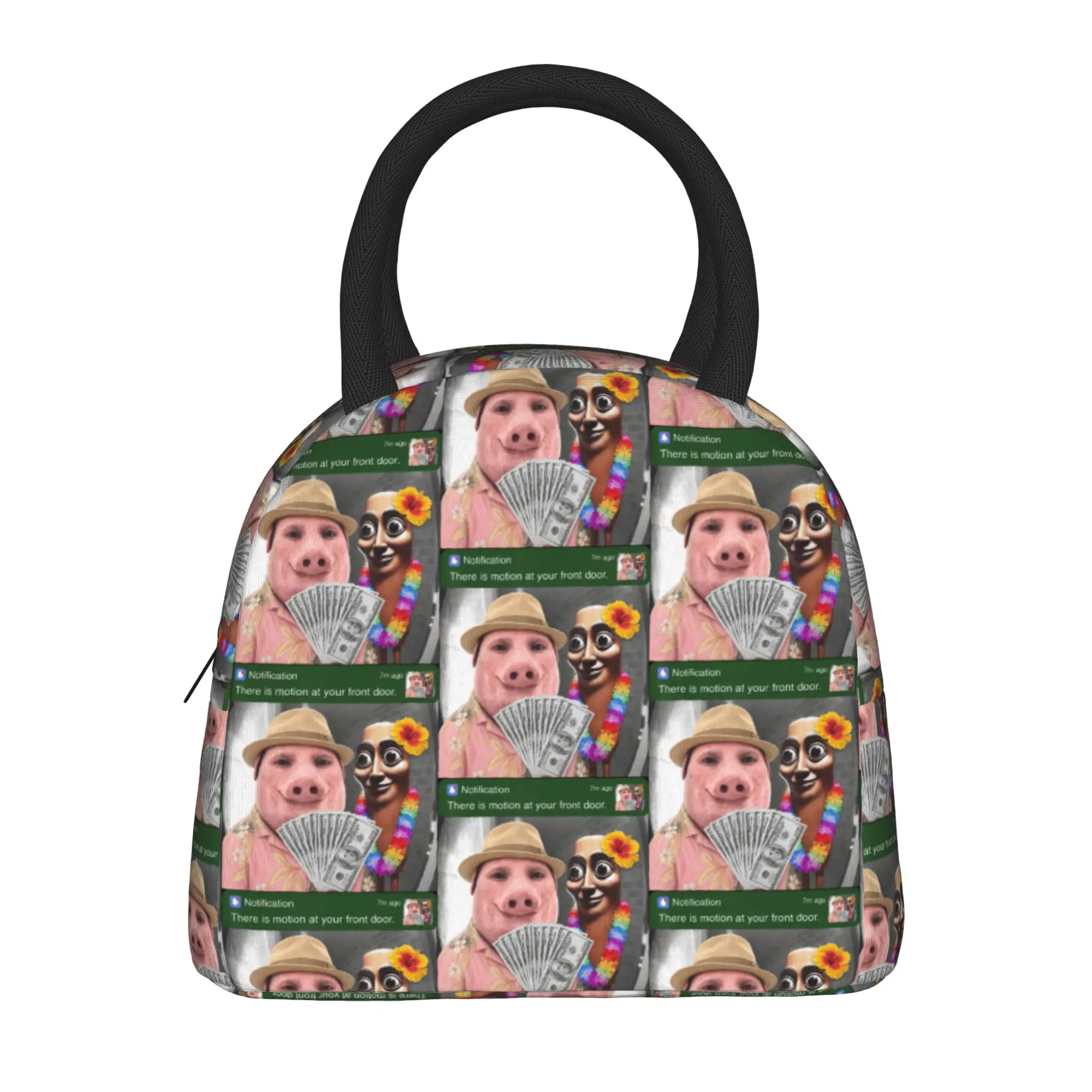 There is Motion at Your Front Door Tung Tung Sahur Lunch Bag Leisure Lunch Box Picnic Thermal Lunch Bags Adult Print Cooler Bag