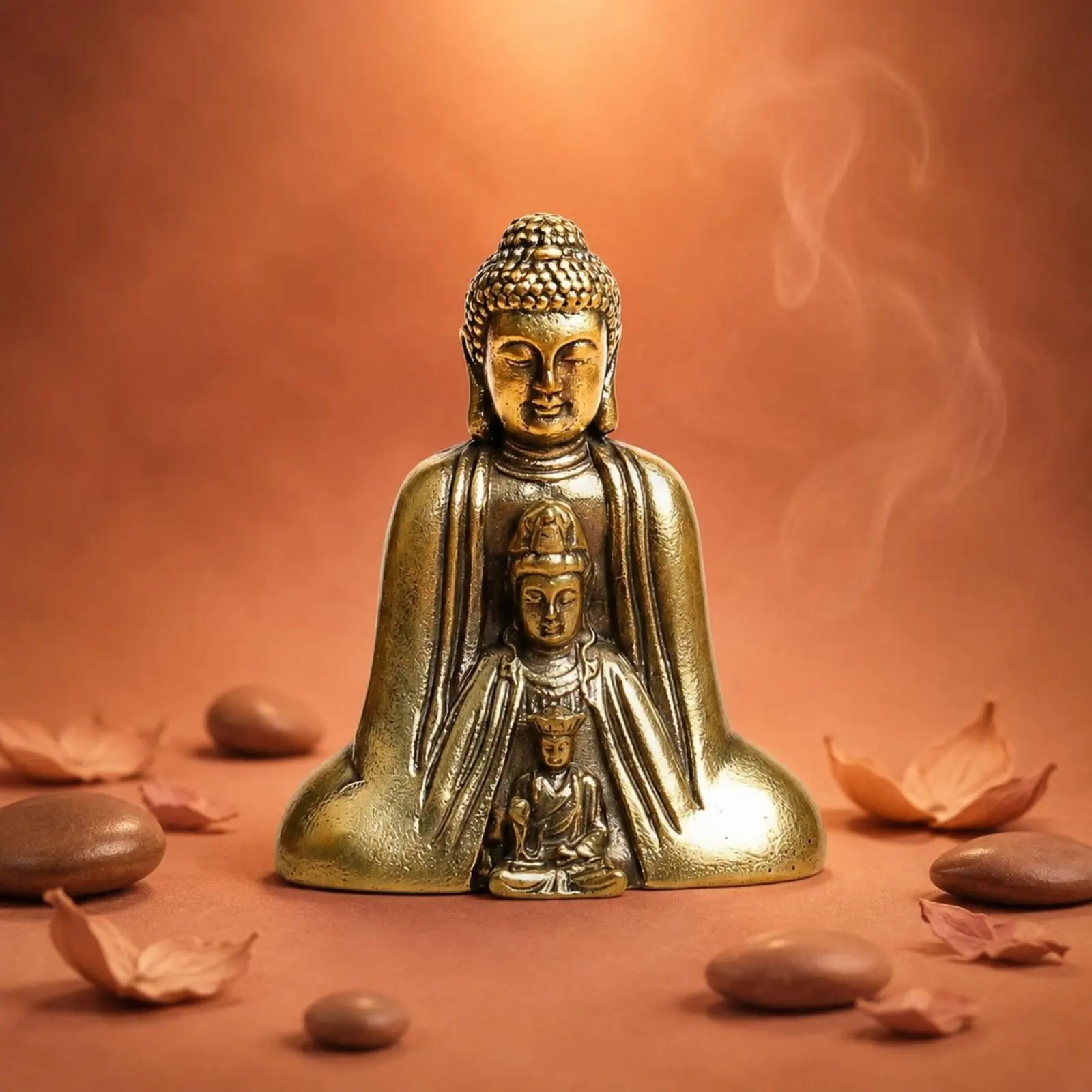 Sakyamuni Buddha Figurine Exquisite Craftsmanship Brass Buddha Statue Compact Size Gift Idea for Home, Office