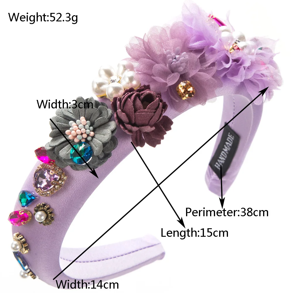 Neue koreanische Art Blumen temperament Stirnband Frauen Schwamm eingelegt Glas bohrer Perle Blume Party Haarschmuck