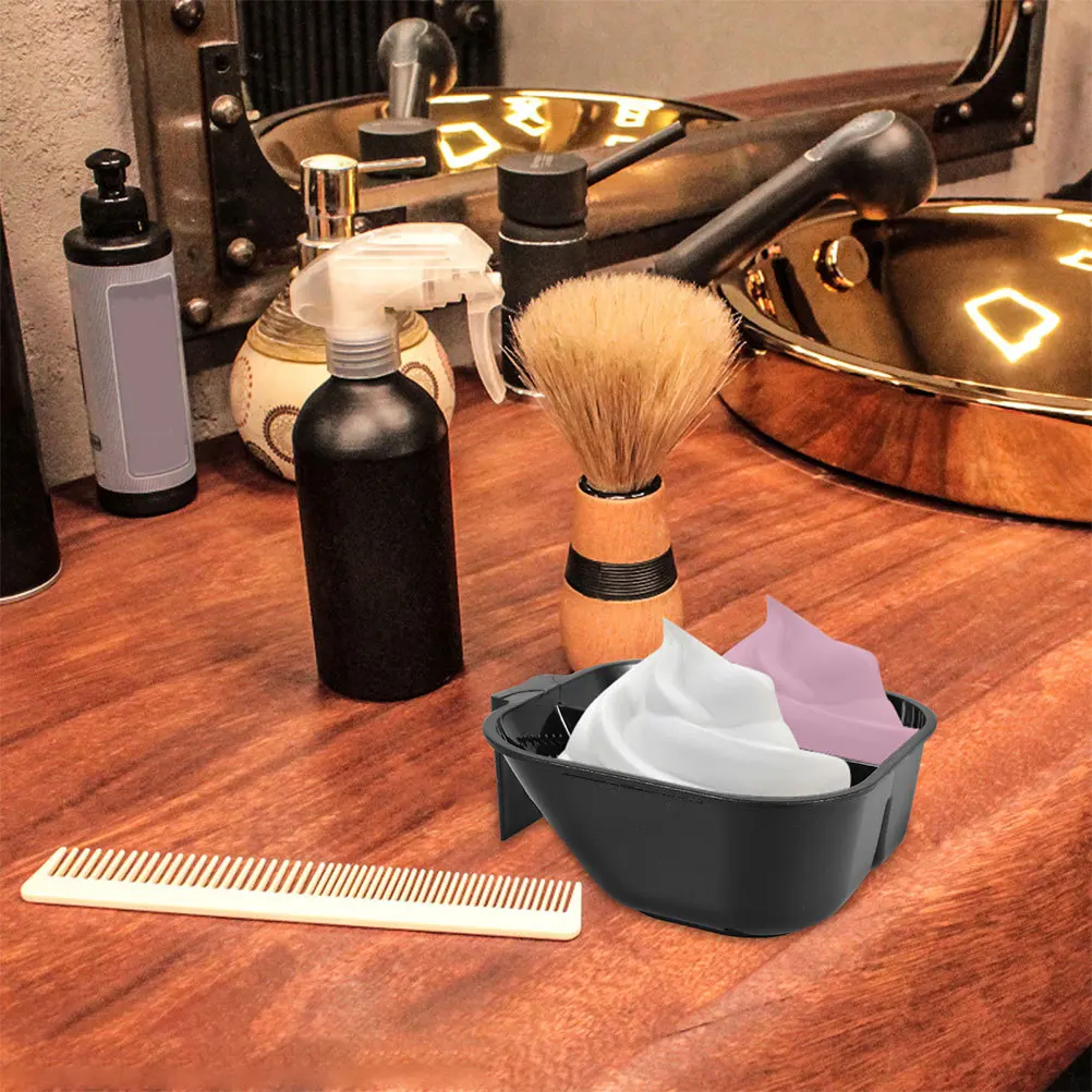 2Pcs Black Hair Dye Mixing Bowls with Divider Large Capacity Plastic Hair Coloring Bowls for Salon and DIY Use