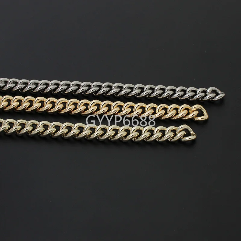 1-5 meters 11mm width aluminum chains metal strap without hook for DIY leather bag replace long strap purse chain wholesale