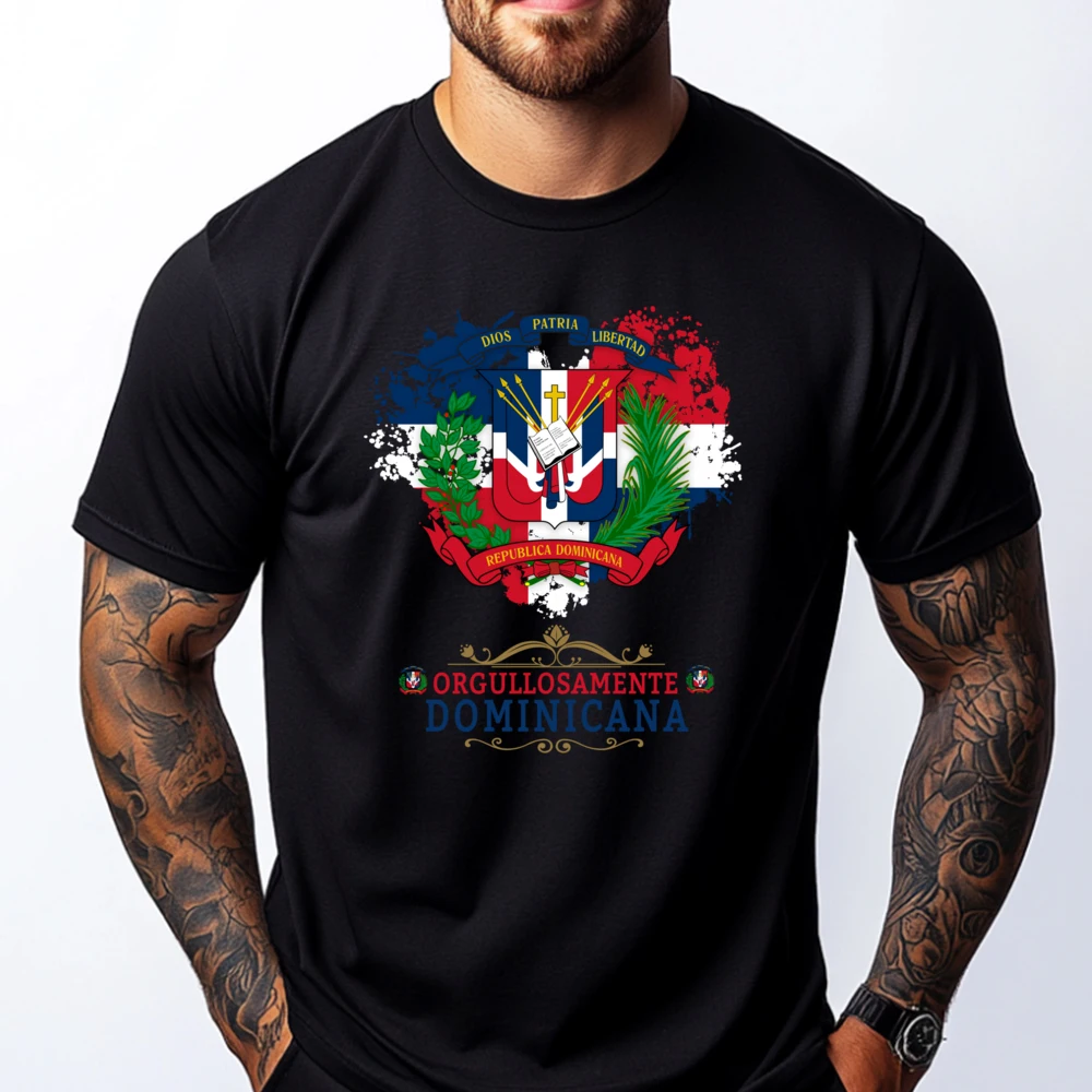 Coat Of Arms Republica Dominicana For Dominican Flag Printed T-Shirt Tshirts Men Street