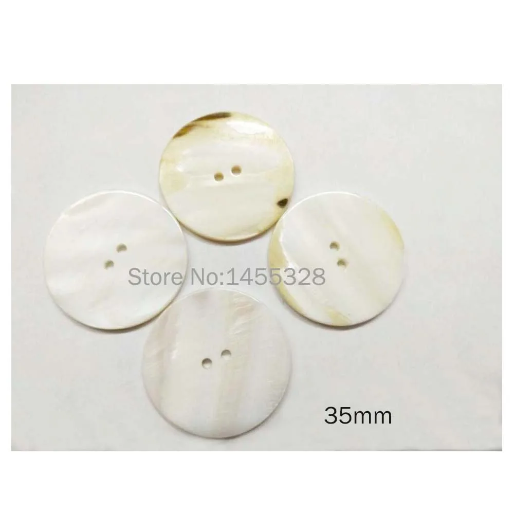 20PC Excellent Natural White Mother of Pearl Round 2-holes Flatback Buttons Sewing Supplies Crafts DIY Shirt Scrapbook Accessory