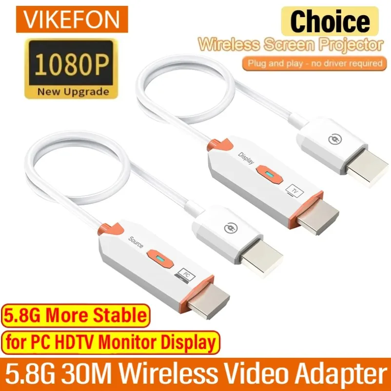 

30M 1080P@60Hz HDMI-Compatible Wireless Audio Video Transmitter Receiver Extender Adapter PS4 Camera Laptop PC to Projector TV