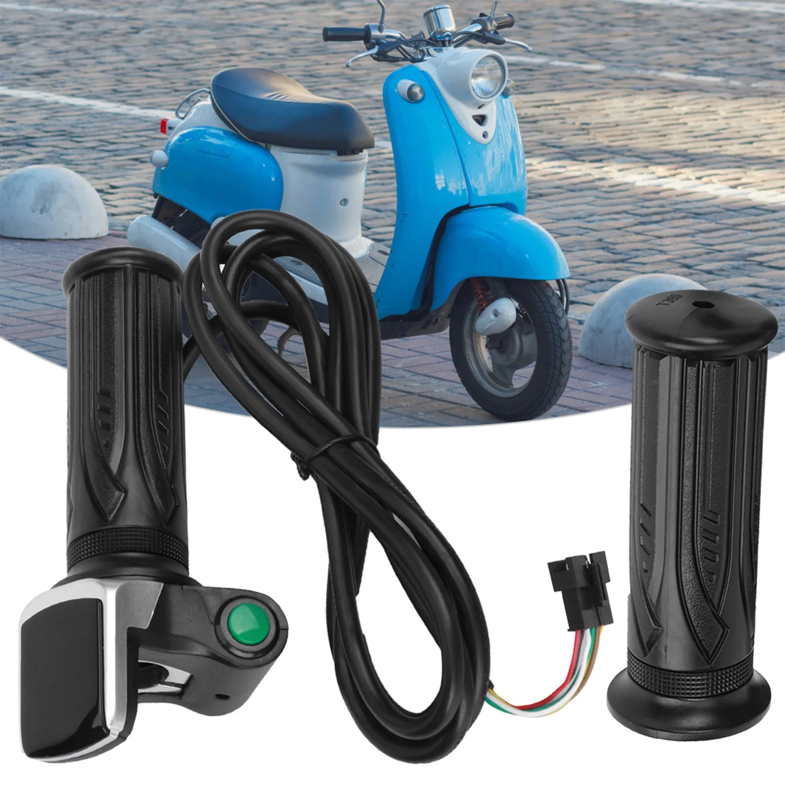 

Electric Bike Throttle Grip 6 Cores Throttle Control Handlebar With Battery Display With Switch E-bike Accessories