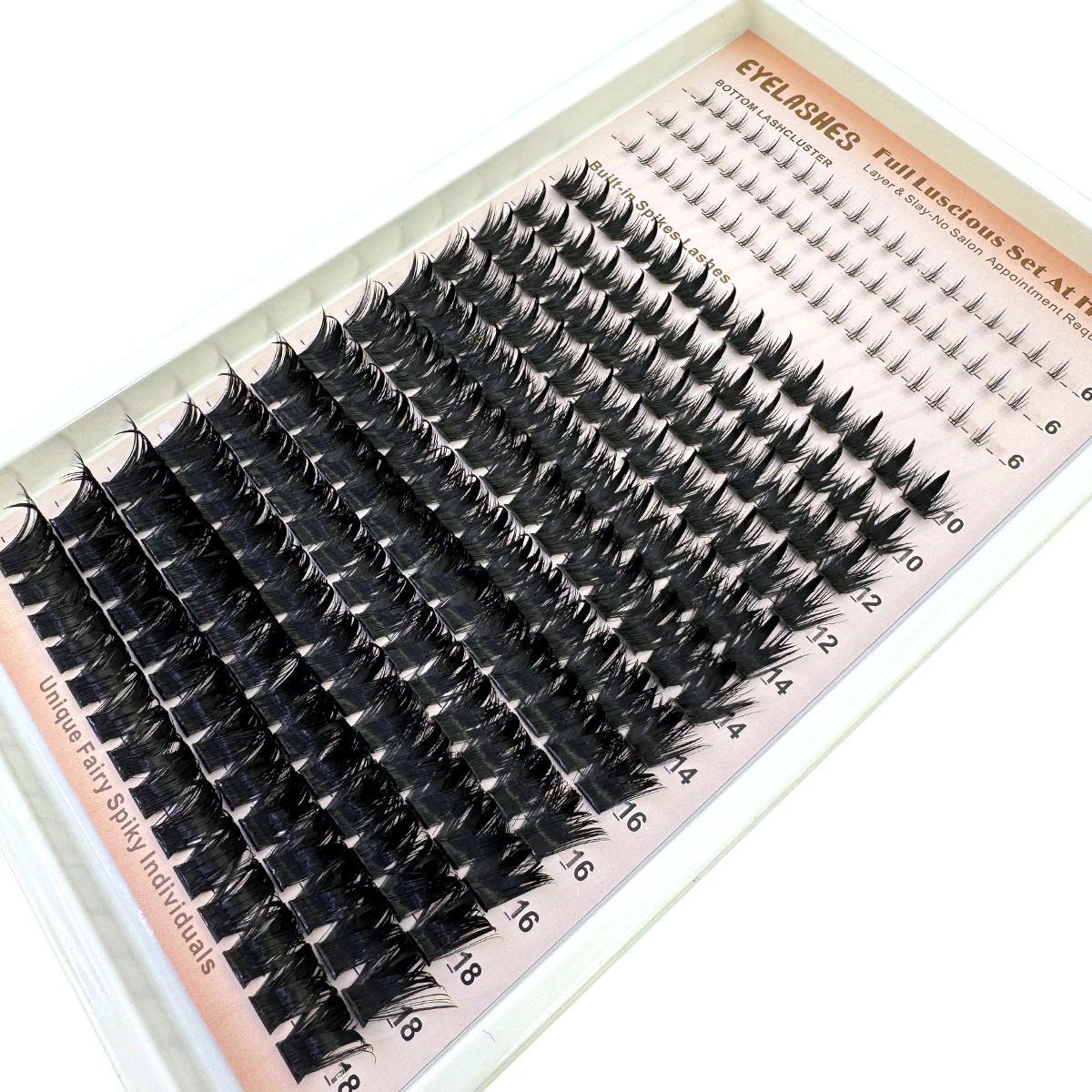 Unten + Spikes Wimpern Cluster Wispy Manga Lashes Cluster Verlängerung Einzigartige stachelige Cluster Anime Individuals Fairy Lashes 10–18 mm – Detail 14