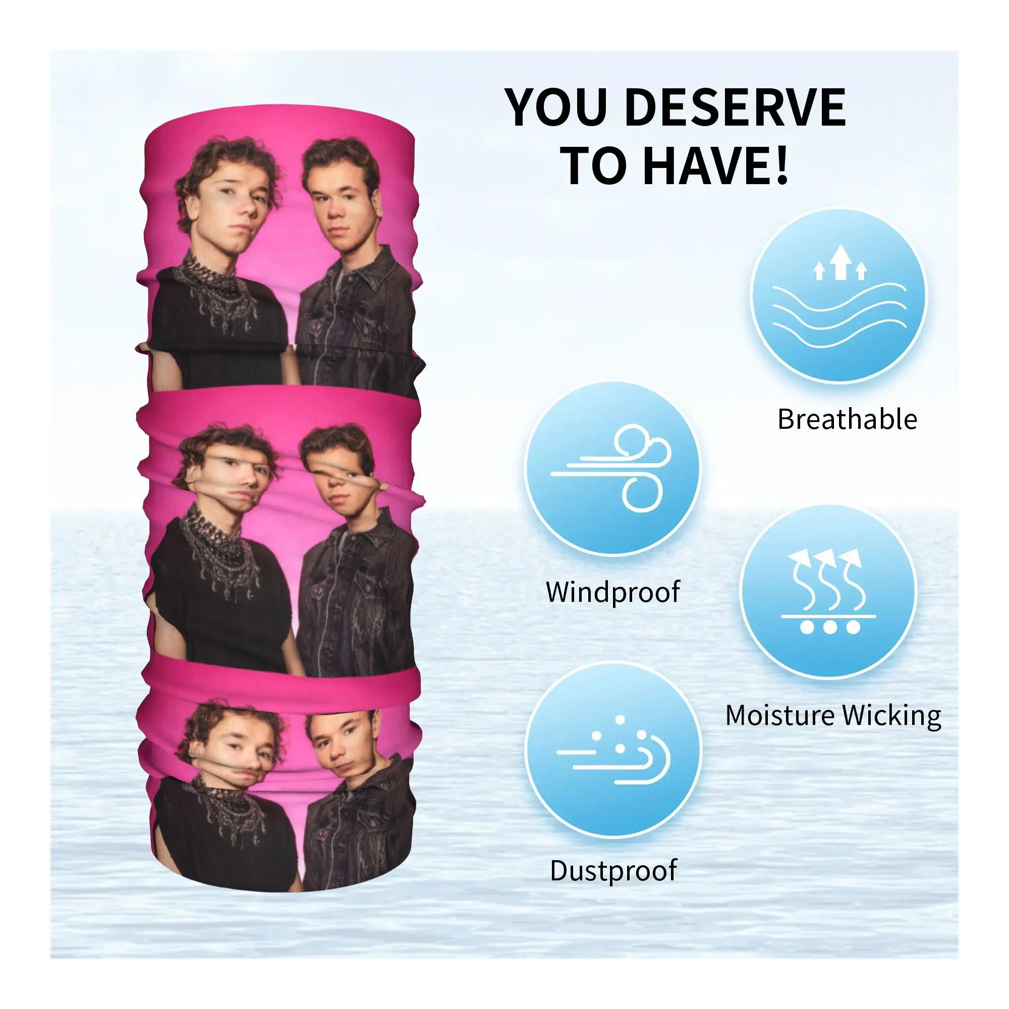 ماركوس ومارتينوس السويد النرويج يوروفيجن باندانا غطاء الرقبة المطبوعة الوجه وشاح دافئ ركوب الدراجات وشاح الرياضة في الهواء الطلق الرجال النساء