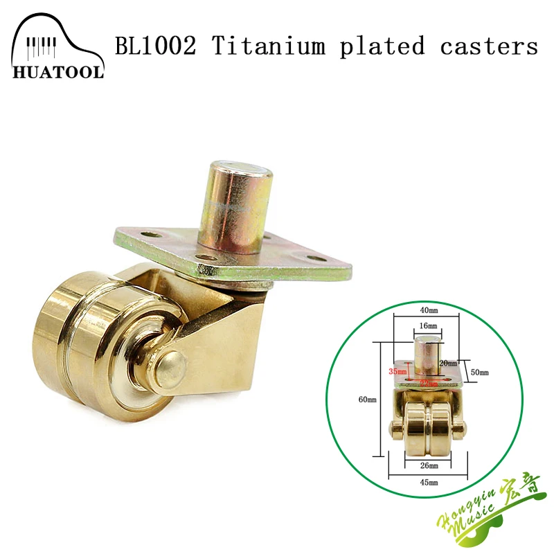 HUATOOL Piano Parts BL1002 Vertical piano titanium plated castor 10# wheel parts