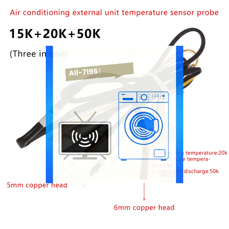 Variable Frequency Air Conditioning External Unit Sensor 15K 20K 50K For Air Conditioning Maintenance Spare Parts