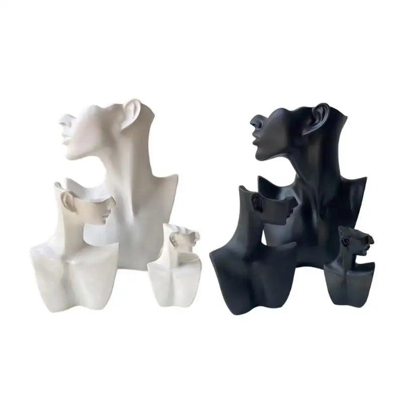 P9FE راتنجات المحمولة تمثال تمثال للتخزين للمجوهرات للقلاد